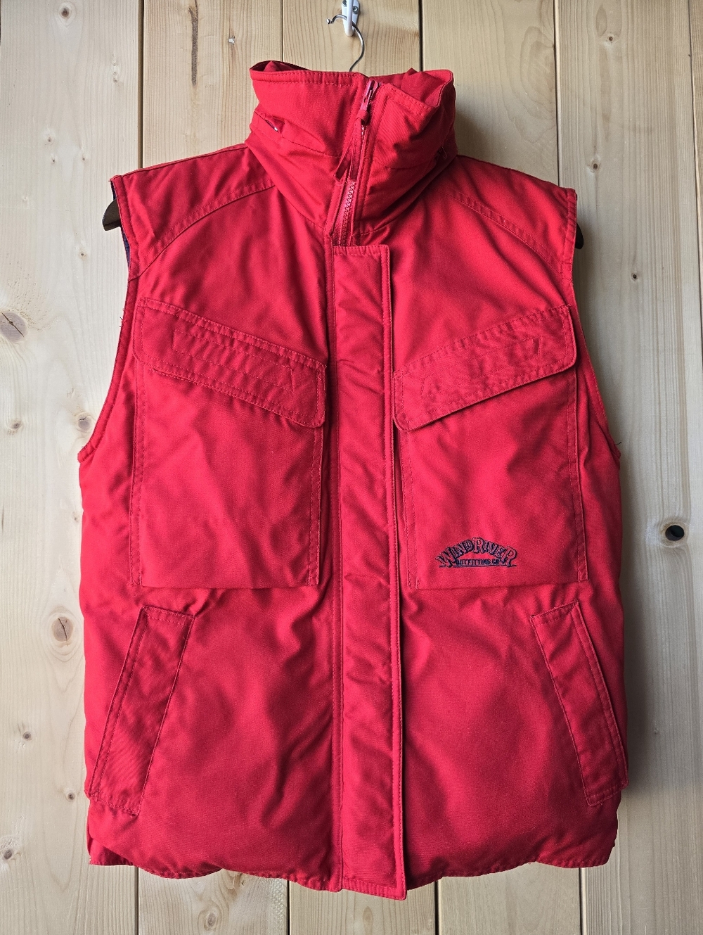 Wind River Outfitting Co. Hooded Goose Down Puffer Red Zip Up Vest Womens Small